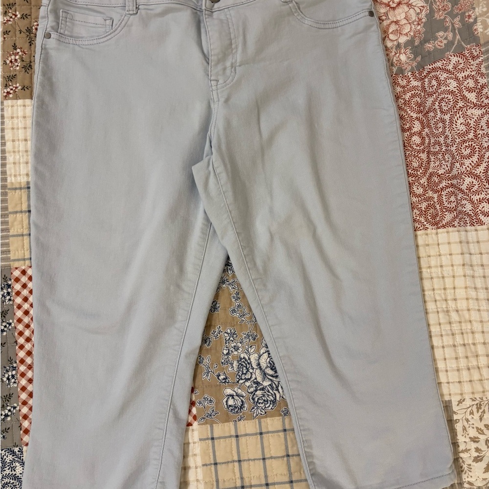 Light Blue Cropped capri Pants